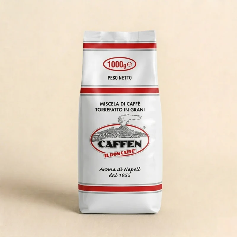 Caffen Espresso White Bar Vesuvio - 1kg de café en grain 70% Arabica