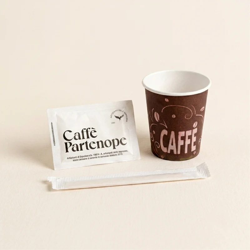 Accessoire Caffè Partenope - kit de 150 Gobelets, sucres et agitateurs
