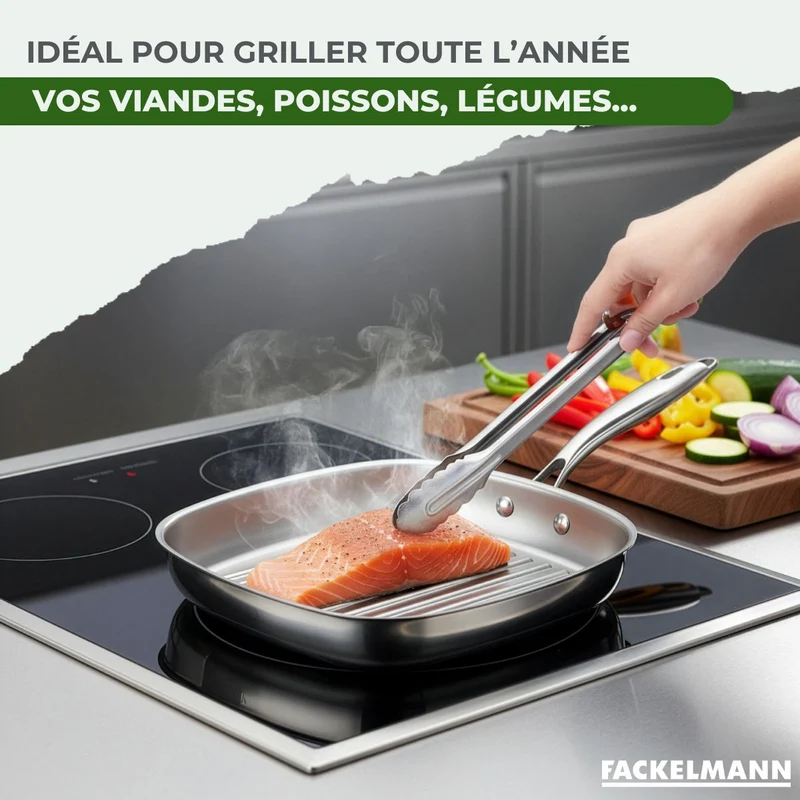 Gril 28 cm en inox 18/10 Triply Fackelmann Vita3