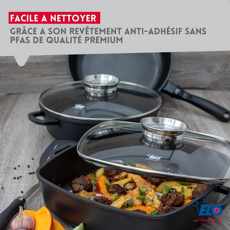 Faitout 24 cm sans PFAS Elo Alucast