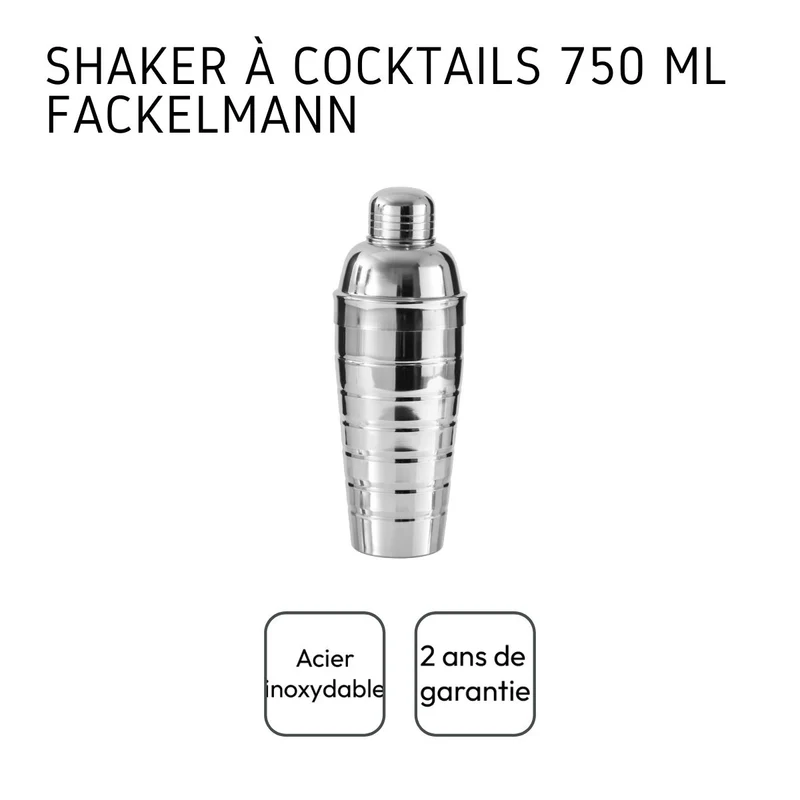 Duo cocktails avec shaker et doseur à alcool inox Fackelmann Bar Concept