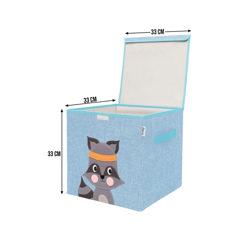 Boîte de rangement en tissu pour enfant "raton laveur" avec couvercle, compatible Ikea Kallax Lifeney