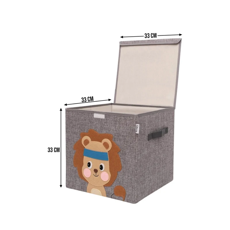 Boîte de rangement en tissu pour enfant "lion" avec couvercle, compatible Ikea Kallax Lifeney