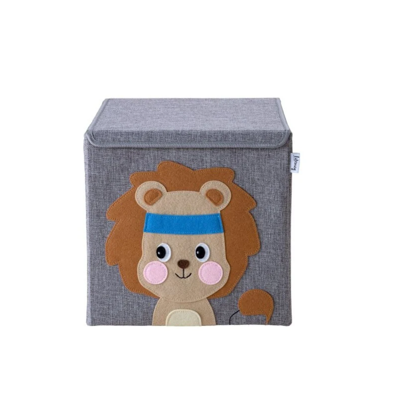 Boîte de rangement en tissu pour enfant "lion" avec couvercle, compatible Ikea Kallax Lifeney