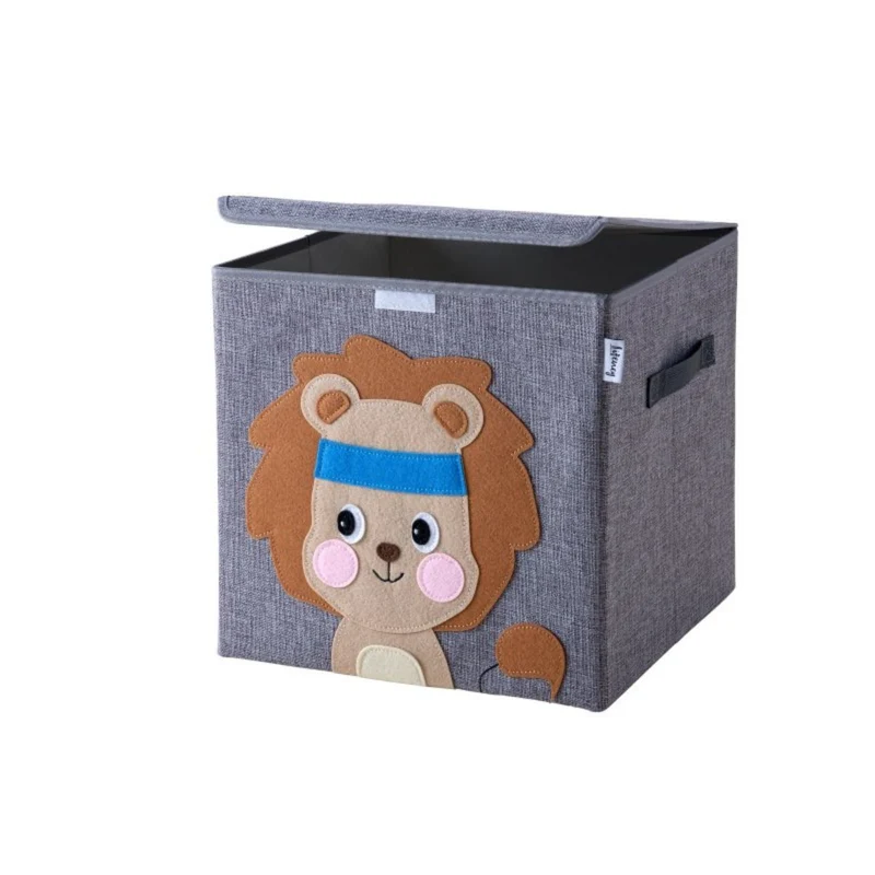 Boîte de rangement en tissu pour enfant "lion" avec couvercle, compatible Ikea Kallax Lifeney