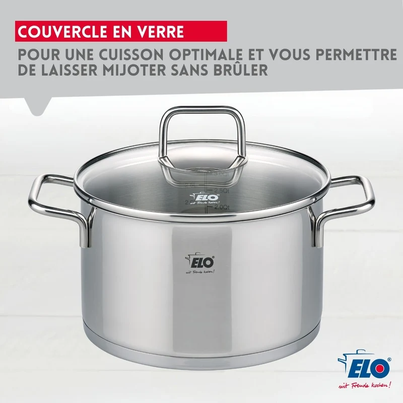 Set de 3 faitouts en inox 16 cm 20 cm et 26 cm Elo Citrin