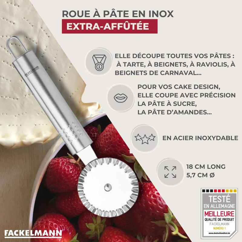 Roulette découpe pâte18 cm Fackelmann Ovale limited edition