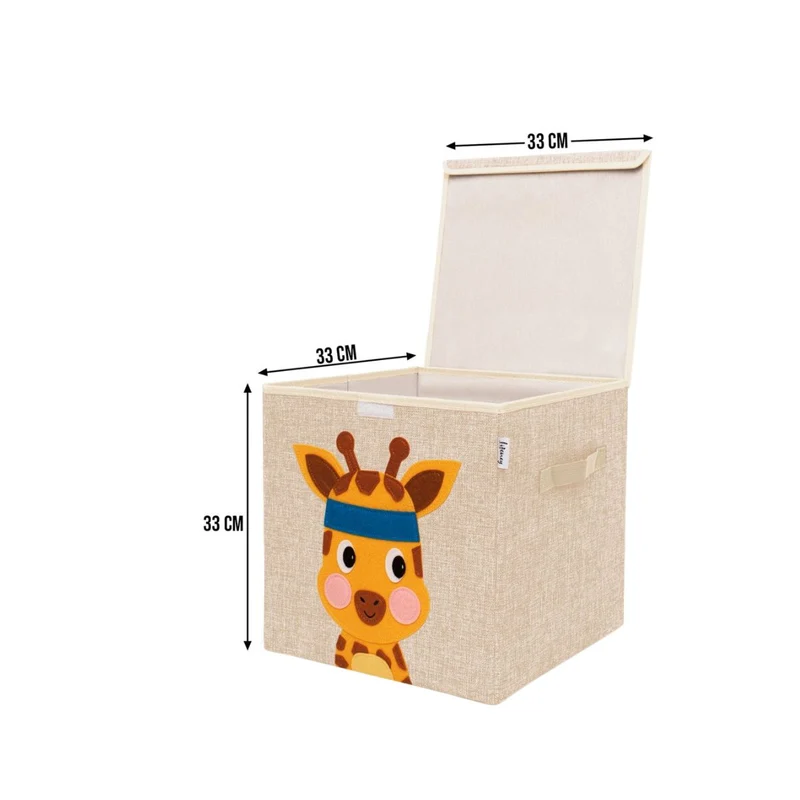 Boîte de rangement en tissu pour enfant "girafe" avec couvercle, compatible Ikea Kallax Lifeney