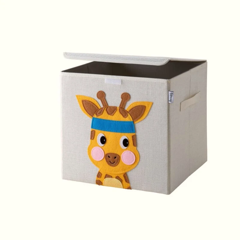 Boîte de rangement en tissu pour enfant "girafe" avec couvercle, compatible Ikea Kallax Lifeney