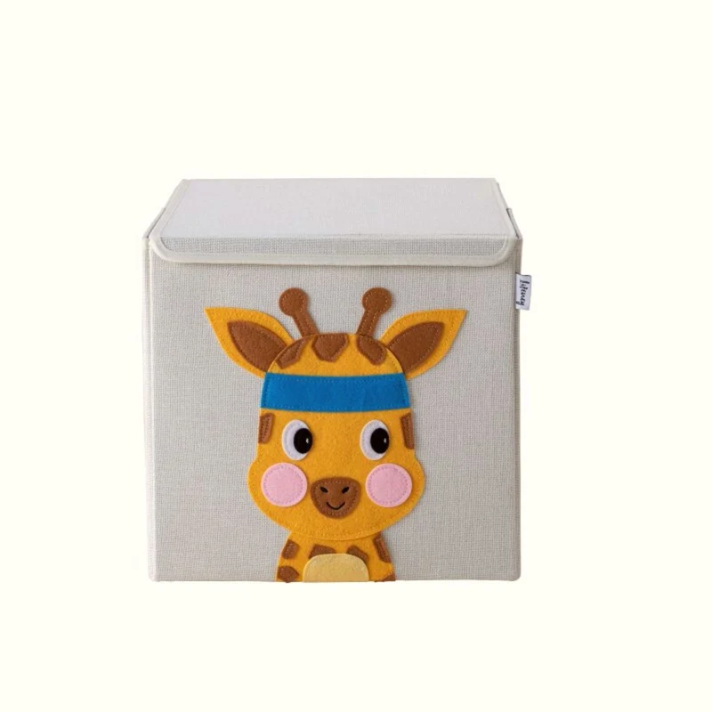 Boîte de rangement en tissu pour enfant "girafe" avec couvercle, compatible Ikea Kallax Lifeney