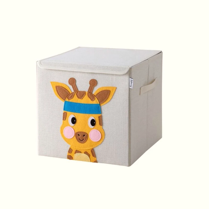 Boîte de rangement en tissu pour enfant "girafe" avec couvercle, compatible Ikea Kallax Lifeney