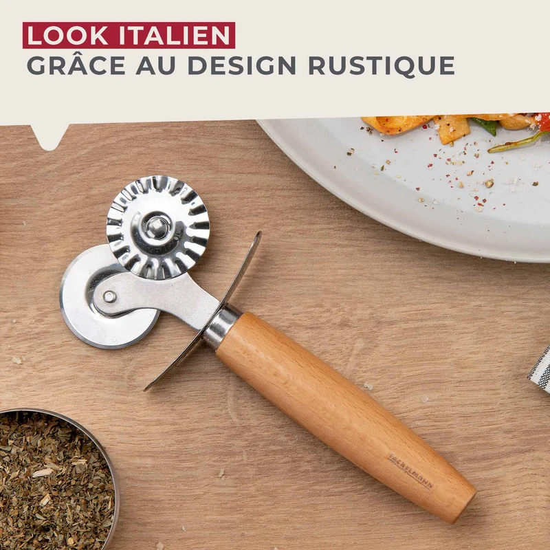 Roulette double embout pour pâtes fraiches 16 cm Fackelmann Pizza & Pasta