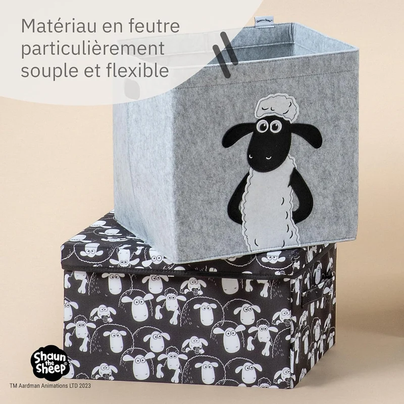 Boîte de rangement en feutre compatible Kallax Lifeney Shaun le mouton