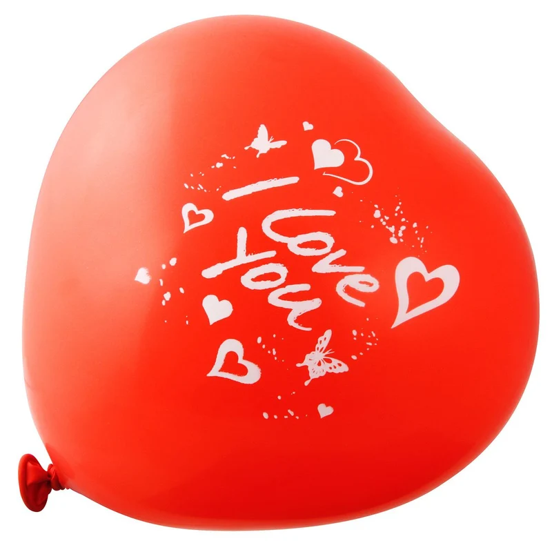 Lot de 5 ballons de baudruche cœur rouge avec inscription Fackelmann Nature