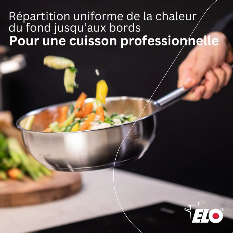 Sauteuse 20 cm en acier inoxydable 18/8 Elo Profi Cuisine