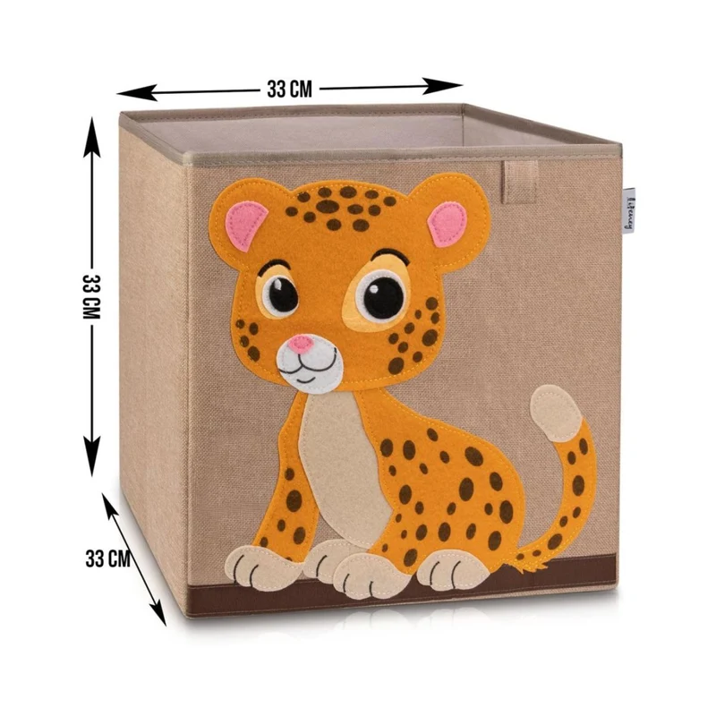 Boîte de rangement en tissu pour enfant "tigre" sur fond foncé, compatible Ikea Kallax Lifeney