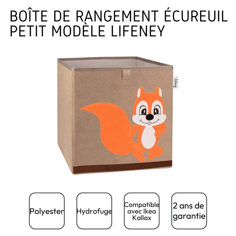 Boîte de rangement en tissu pour enfant "écureuil", compatible Ikea Kallax Lifeney