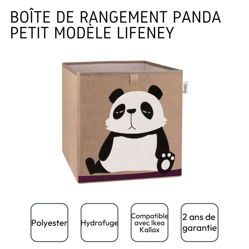 Boîte de rangement en tissu pour enfant "panda", compatible Ikea Kallax Lifeney