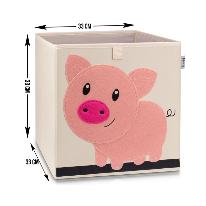 Boîte de rangement en tissu pour enfant "cochon", compatible Ikea Kallax Lifeney