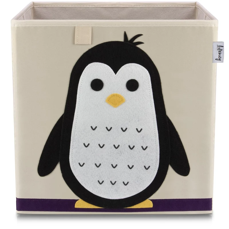 Boîte de rangement en tissu pour enfant "pingouin", compatible Ikea Kallax Lifeney