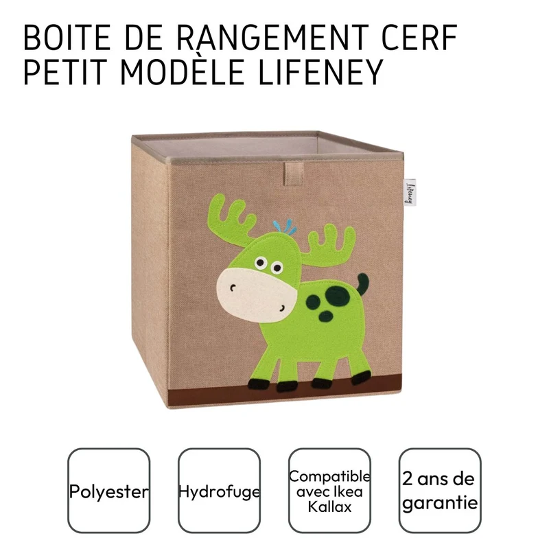Boîte de rangement en tissu pour enfant "cerf", compatible Ikea Kallax Lifeney
