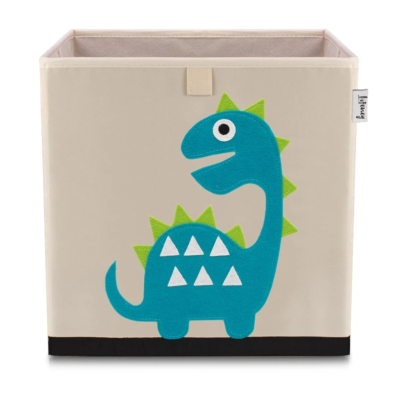 Boîte de rangement en tissu pour enfant "dinosaure diplodocus", compatible Ikea Kallax Lifeney