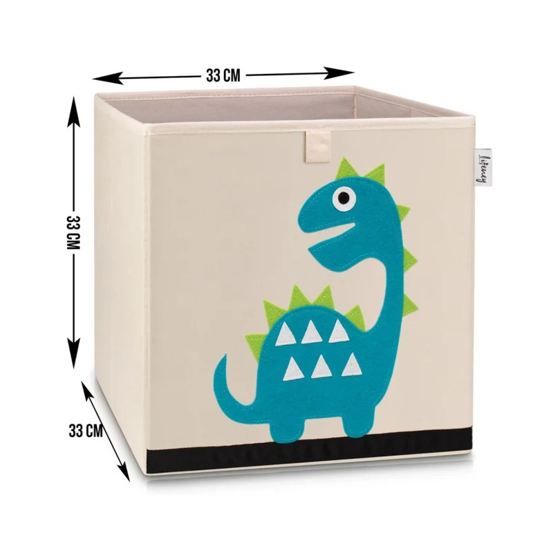 Boîte de rangement en tissu pour enfant "dinosaure diplodocus", compatible Ikea Kallax Lifeney
