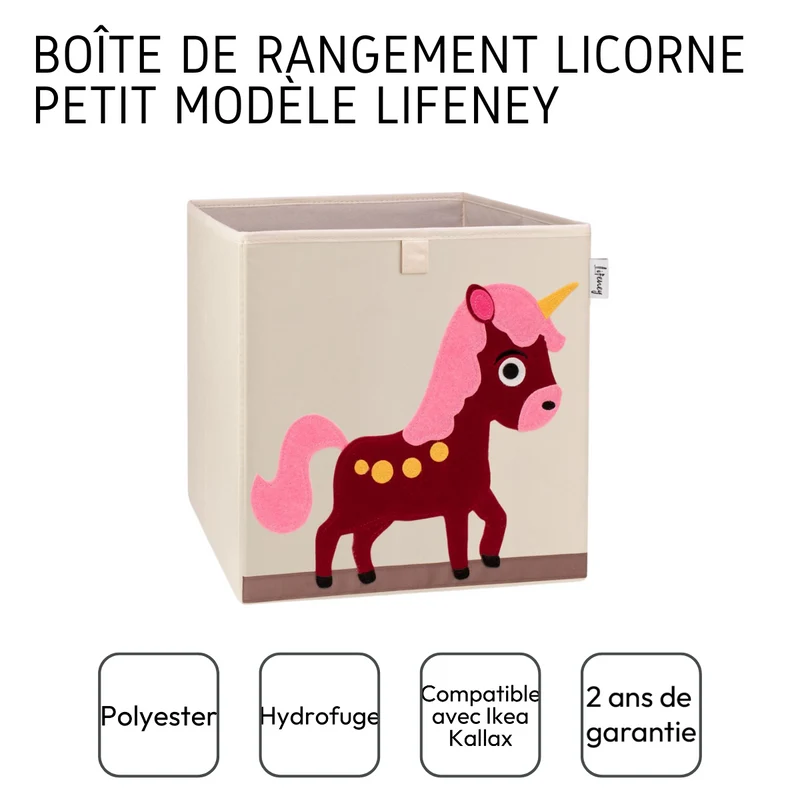 Boîte de rangement en tissu pour enfant "licorne", compatible Ikea Kallax Lifeney