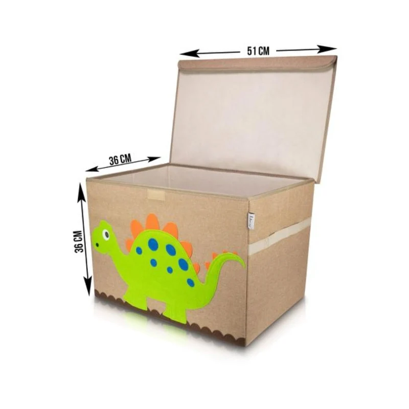 Boîte de rangement en tissu pour enfant grand modèle Dinosaure "Stégosaure " avec couvercle Lifeney