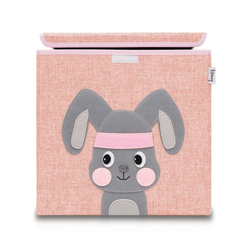 Boîte de rangement en tissu pour enfant "lapin" avec couvercle, compatible Ikea Kallax Lifeney