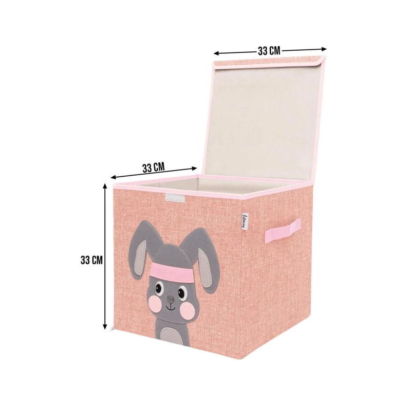 Boîte de rangement en tissu pour enfant "lapin" avec couvercle, compatible Ikea Kallax Lifeney