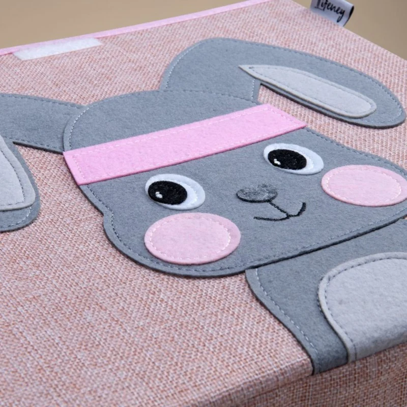 Boîte de rangement en tissu pour enfant "lapin" avec couvercle, compatible Ikea Kallax Lifeney