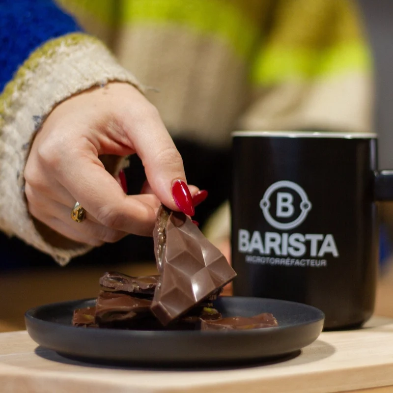 Barre de chocolat au lait et caramel fleur de sel