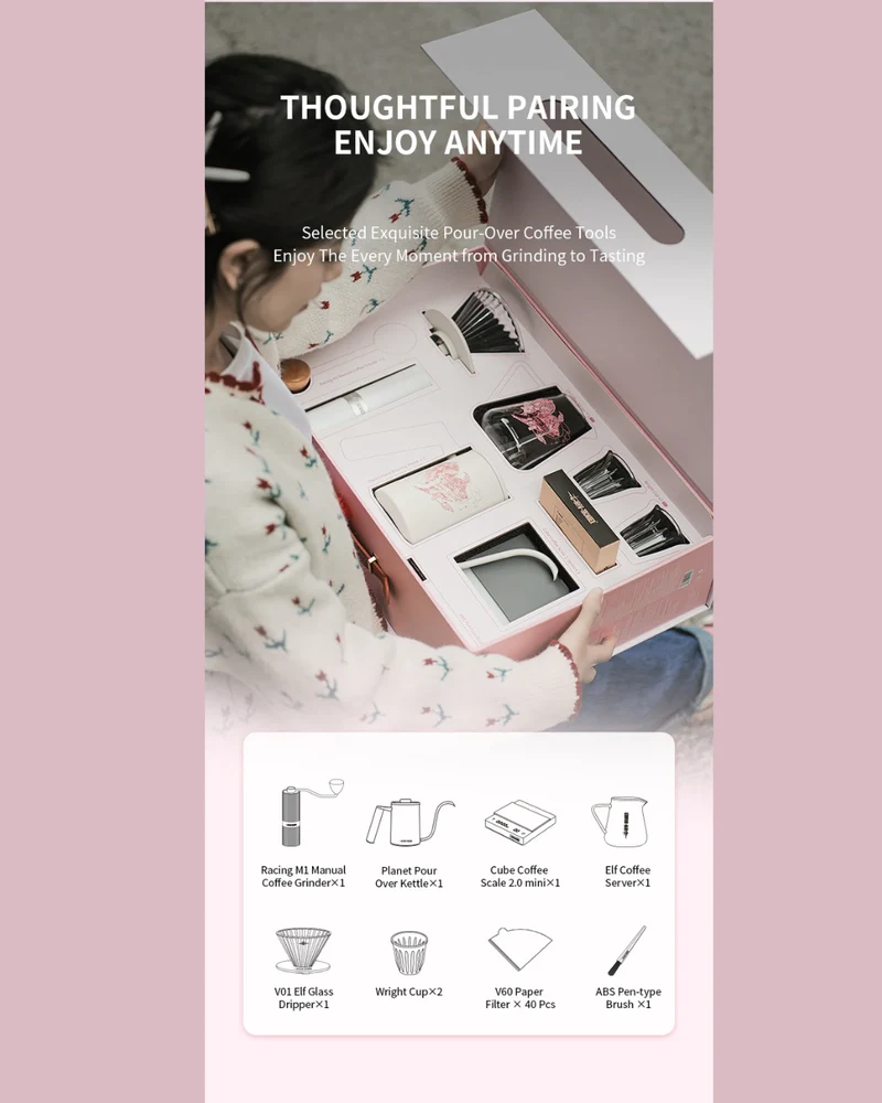 MHW-3BOMBER M1 Drip Coffee Set – Flipped Pour Over Gift Box – 9pcs