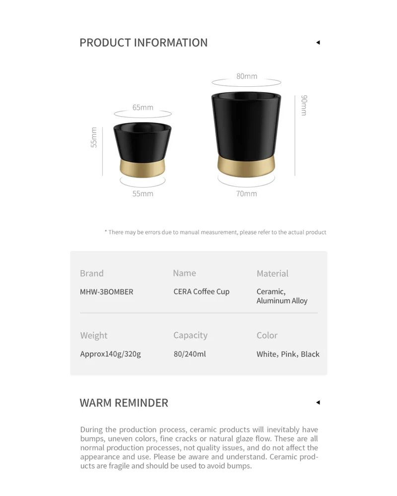 CERA Series Ceramic Cup by MHW-3BOMBER