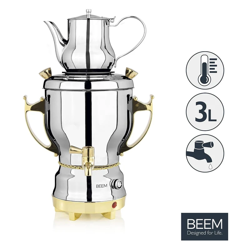Beem Samovar Tea Classic – 3L Stainless Steel Tea Maker