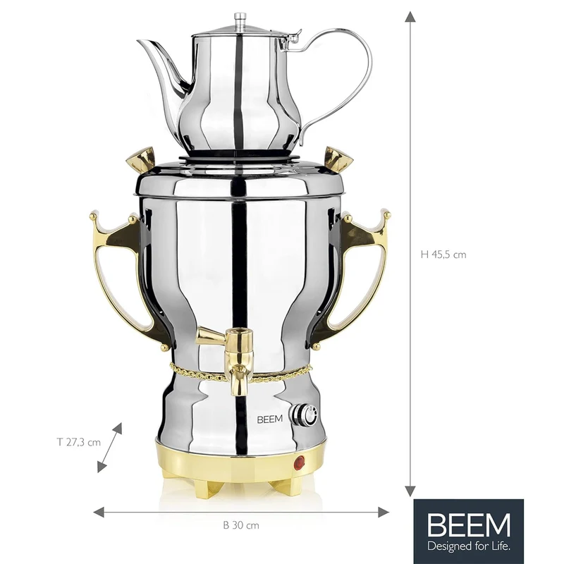 Beem Samovar Tea Classic – 3L Stainless Steel Tea Maker