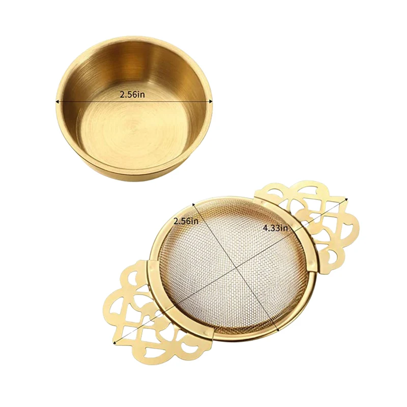 Tea Strainer & Drip Bowl – Silver or Gold
