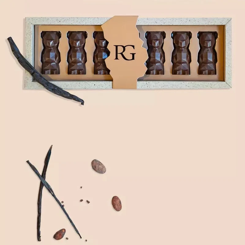 Covered marshmallow, dark chocolate 70% & vanilla, oursons guimauve, Chocolaterie RG