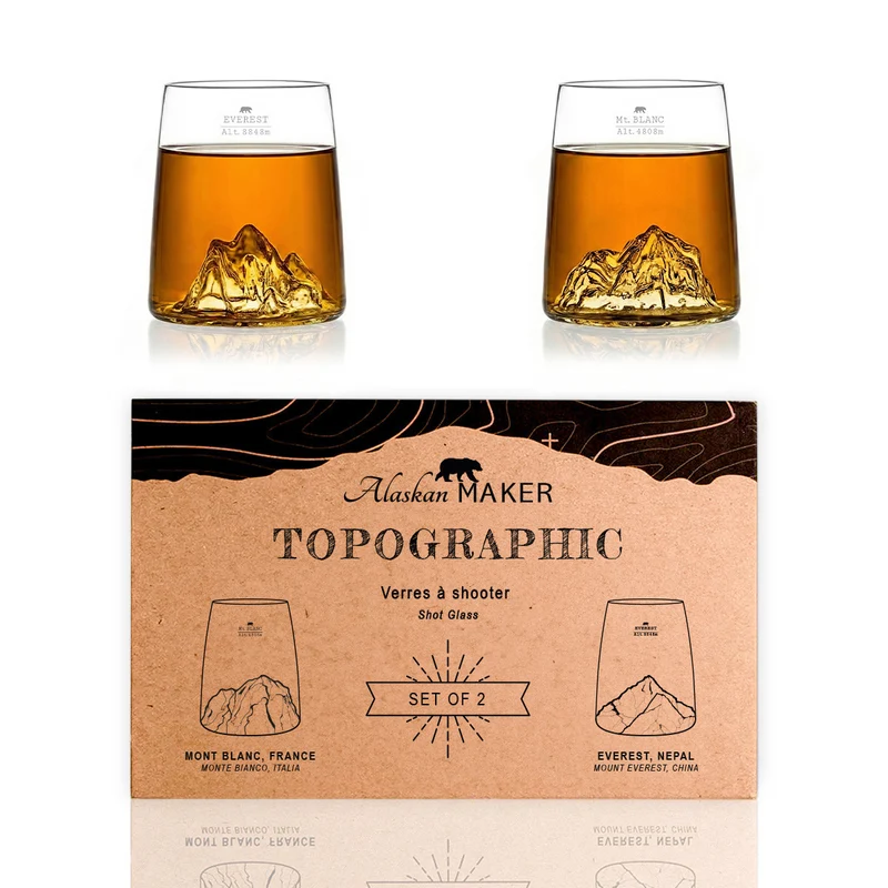 Coffret de 2 shooters Everest/Mont Blanc TOPOGRAPHIC - Alaskan Maker