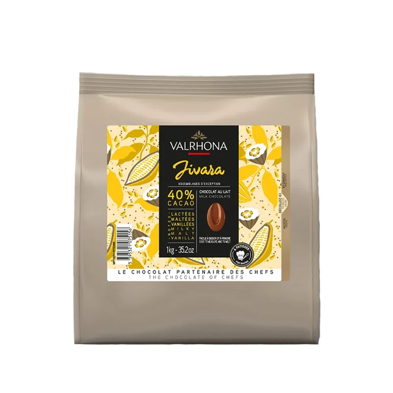 Fèves de Chocolat au Lait pour la Pâtisserie Jivara 40% - 1 Kg | Valrhona