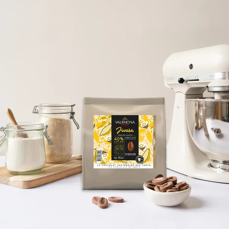 Fèves de Chocolat au Lait pour la Pâtisserie Jivara 40% - 1 Kg | Valrhona