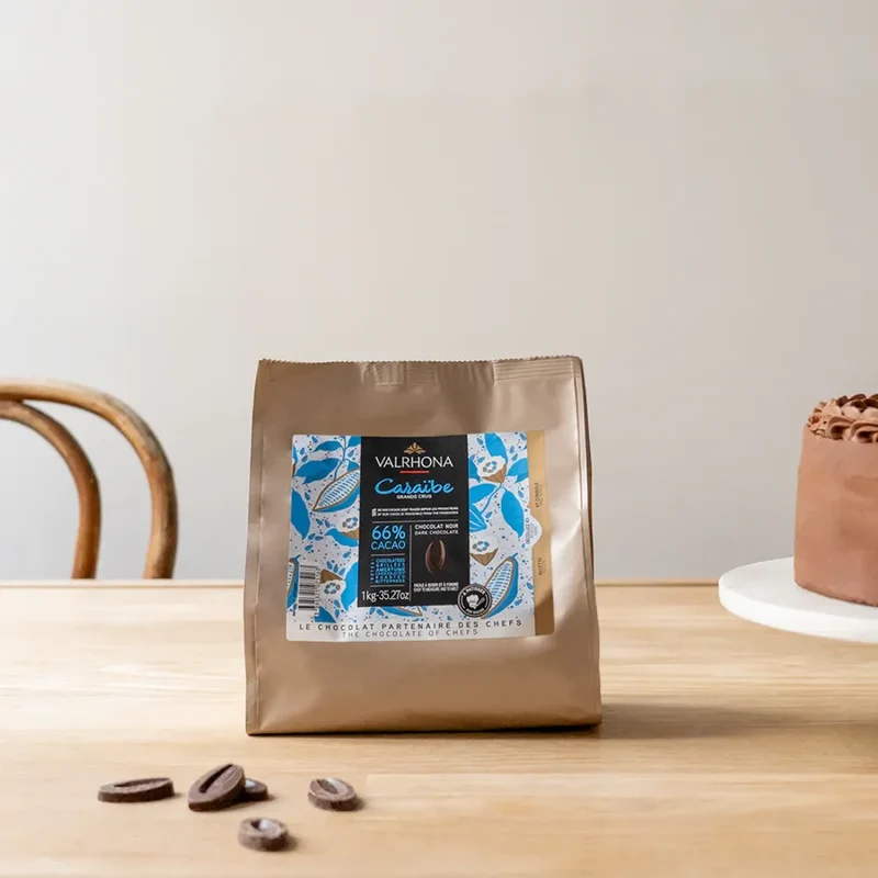Fèves de Chocolat Noir pour la Pâtisserie Caraïbe 66% - 1 Kg | Valrhona