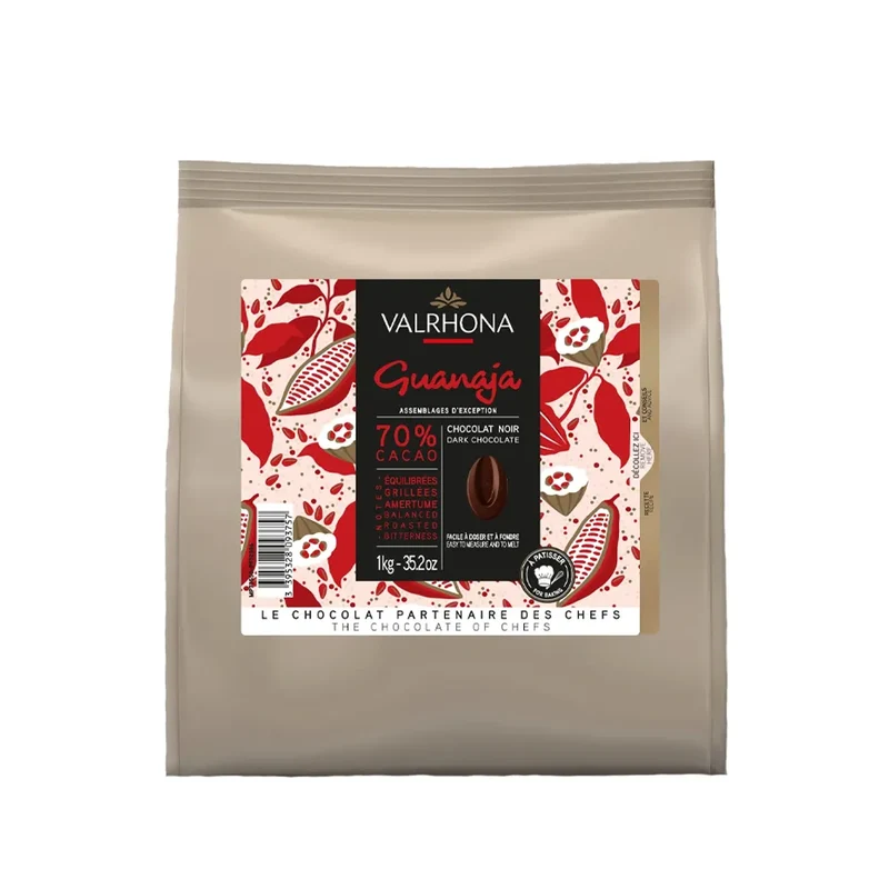 Fèves de Chocolat Noir pour la Pâtisserie Guanaja 70% - 1 Kg | Valrhona