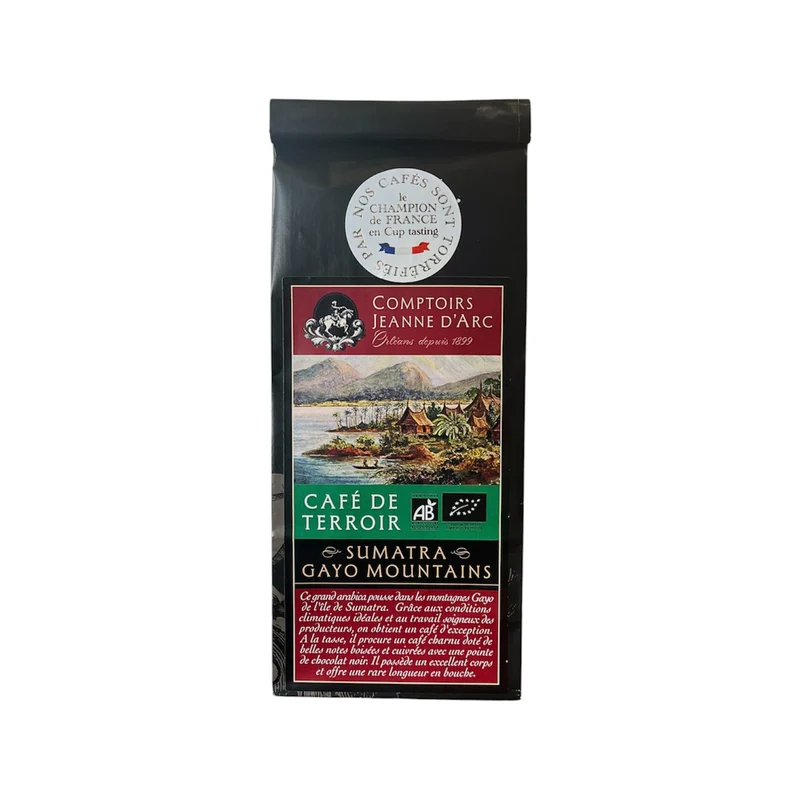 Whole bean, Café Sumatra Gayo FR-BIO-01, Cafés Jeanne d'Arc