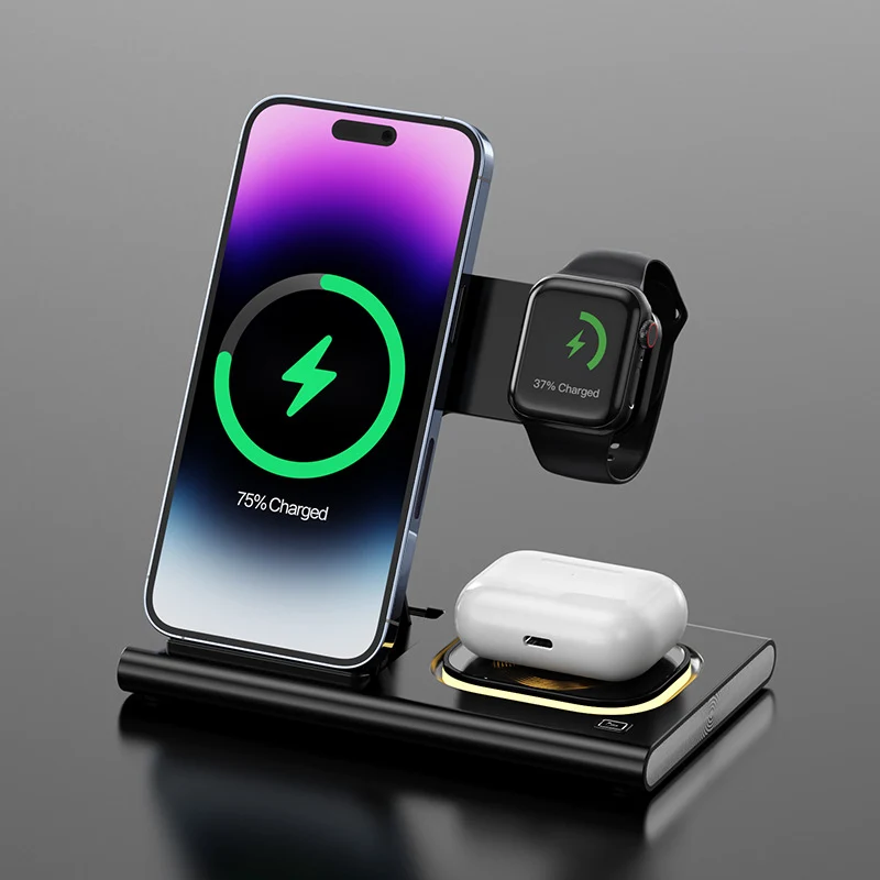 Chargeur Sans Fil 3-en-1 15W – iPhone, Apple Watch & AirPods