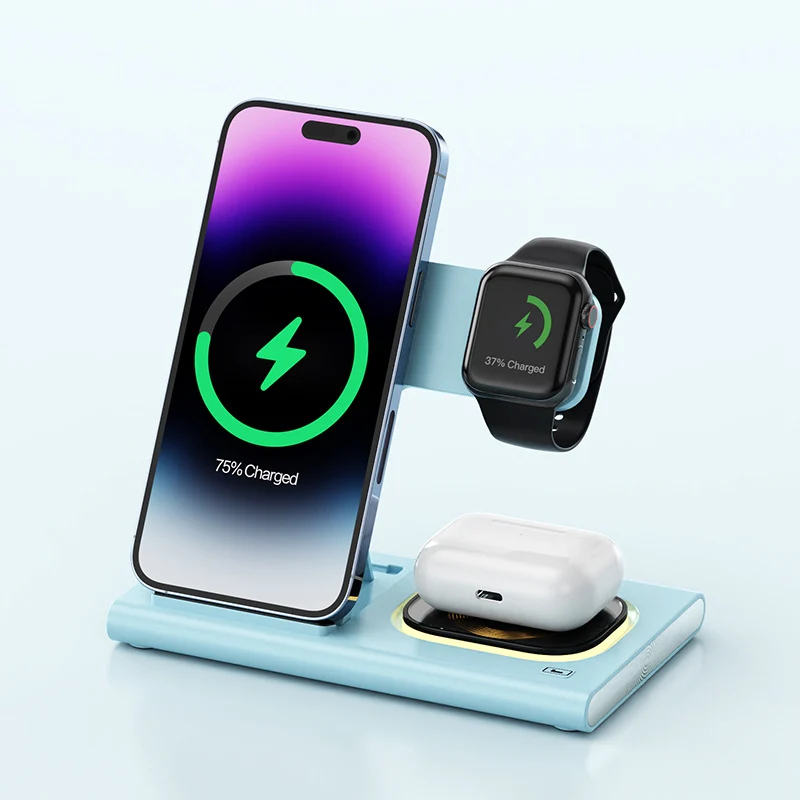 Chargeur Sans Fil 3-en-1 15W – iPhone, Apple Watch & AirPods