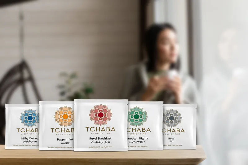 TCHABA Luxury Tea Box White with Selected of 72 Sachets of 9 Mixed Blends