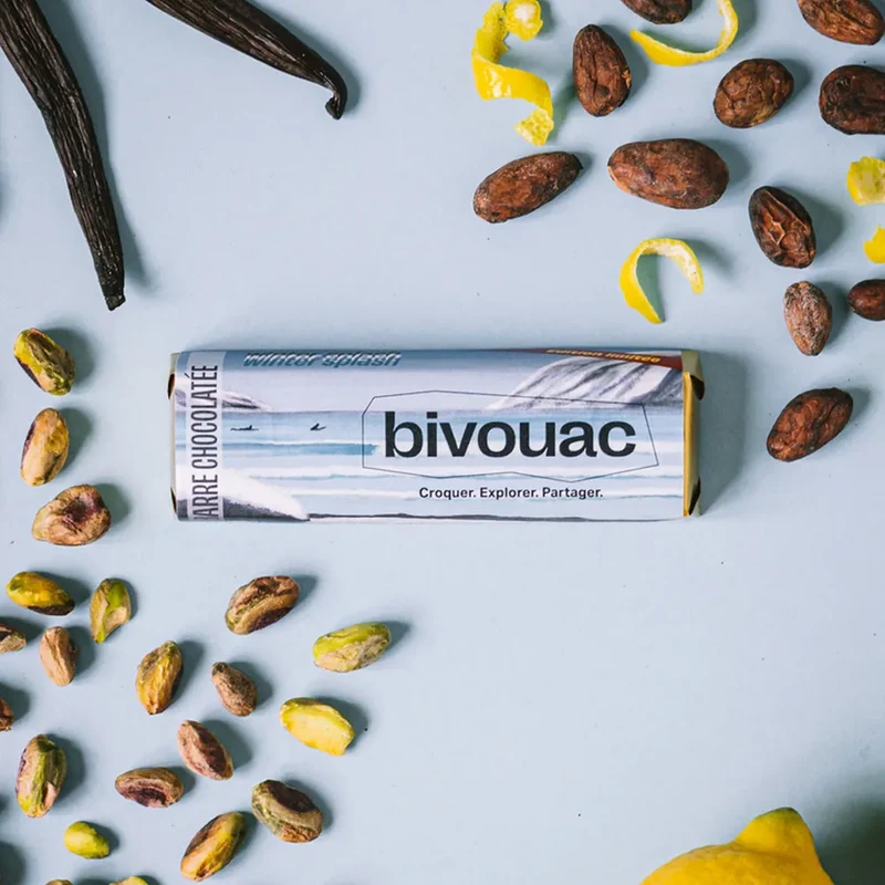 Barre Chocolat Blanc 66% Winter - Pistache Vanille Citron | Bivouac