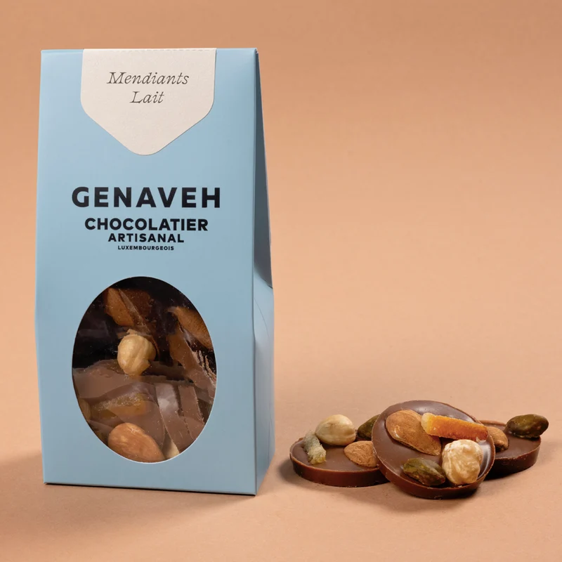 Mendiant, Dark milk or white chocolate, Genaveh